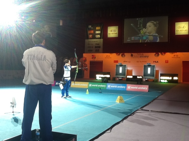 Tatiana Andreoli durante la finale con il coach Matteo Bisiani