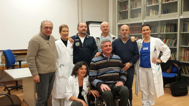 Oscar De Pellegrin con lo staff del San Giorgio